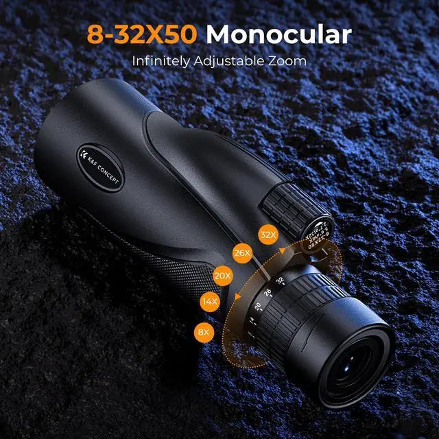 Alt view image 9 of 14 - 8-32X50 Zoom Monocular - High Power Dual Focus Prism Compact Monoculars for Kids Adults, with Phone Adapter, Low Light Night Vision, FMC Lens for Bird Watching Hunting Travel Camping Starg