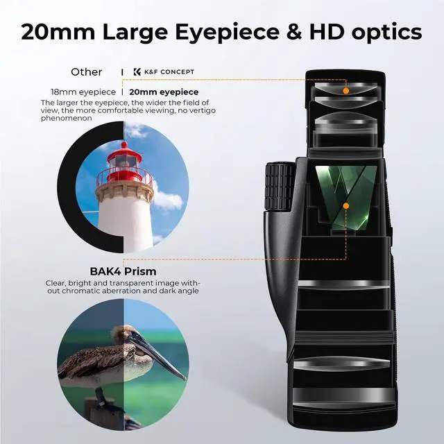 Alt view image 10 of 14 - 8-32X50 Zoom Monocular - High Power Dual Focus Prism Compact Monoculars for Kids Adults, with Phone Adapter, Low Light Night Vision, FMC Lens for Bird Watching Hunting Travel Camping Starg