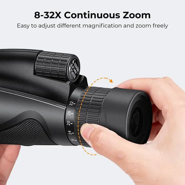 Alt view image 12 of 14 - 8-32X50 Zoom Monocular - High Power Dual Focus Prism Compact Monoculars for Kids Adults, with Phone Adapter, Low Light Night Vision, FMC Lens for Bird Watching Hunting Travel Camping Starg