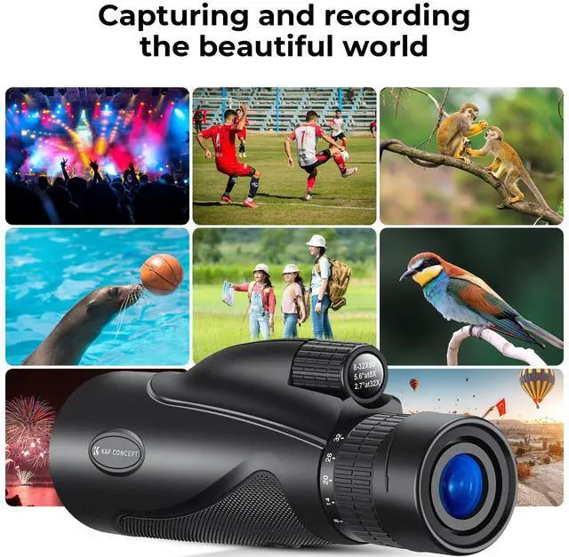 Alt view image 14 of 14 - 8-32X50 Zoom Monocular - High Power Dual Focus Prism Compact Monoculars for Kids Adults, with Phone Adapter, Low Light Night Vision, FMC Lens for Bird Watching Hunting Travel Camping Starg