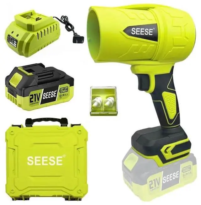 Alt view image 8 of 14 - Turbo Jet Leaf Blower: Cordless Leaf Blower for Yard Leaves, Driveway Sand & Car Drying - 450 CFM High Speed with Ergonomic Handle for Easy Operation