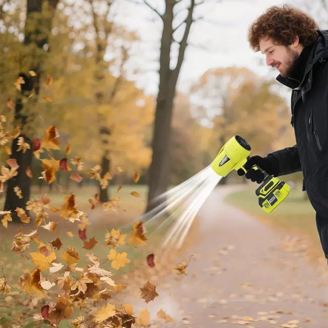Alt view image 9 of 14 - Turbo Jet Leaf Blower: Cordless Leaf Blower for Yard Leaves, Driveway Sand & Car Drying - 450 CFM High Speed with Ergonomic Handle for Easy Operation