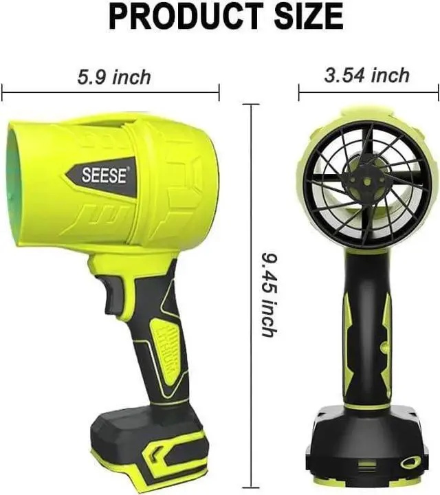 Alt view image 14 of 14 - Turbo Jet Leaf Blower: Cordless Leaf Blower for Yard Leaves, Driveway Sand & Car Drying - 450 CFM High Speed with Ergonomic Handle for Easy Operation