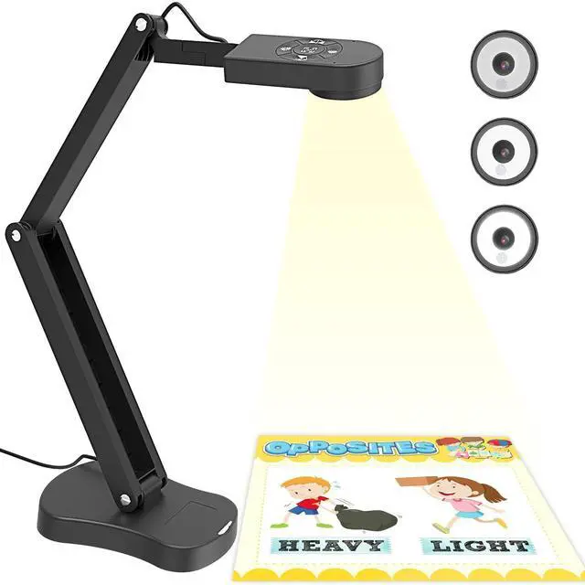 Alt view image 8 of 14 - 8MP USB Document Camera for Teachers and Classroom for A3 A4 Size with Dual Mic, 3-Level LED Light, Up and Down, Left and Right Image Inversion, for Distance Teaching & Learning