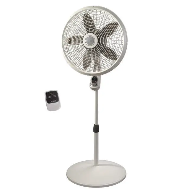 Alt view image 8 of 14 - Cyclone Pedestal Fan, Adjustable Height, Remote Control, Timer, 3 Speeds, for Bedroom, Kitchen, Office and Living Room, 18", White, 1885, Large