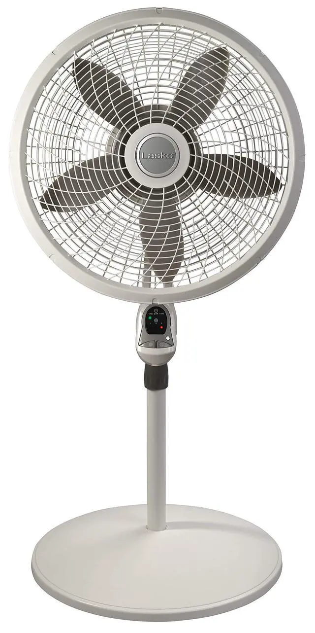 Alt view image 14 of 14 - Cyclone Pedestal Fan, Adjustable Height, Remote Control, Timer, 3 Speeds, for Bedroom, Kitchen, Office and Living Room, 18", White, 1885, Large