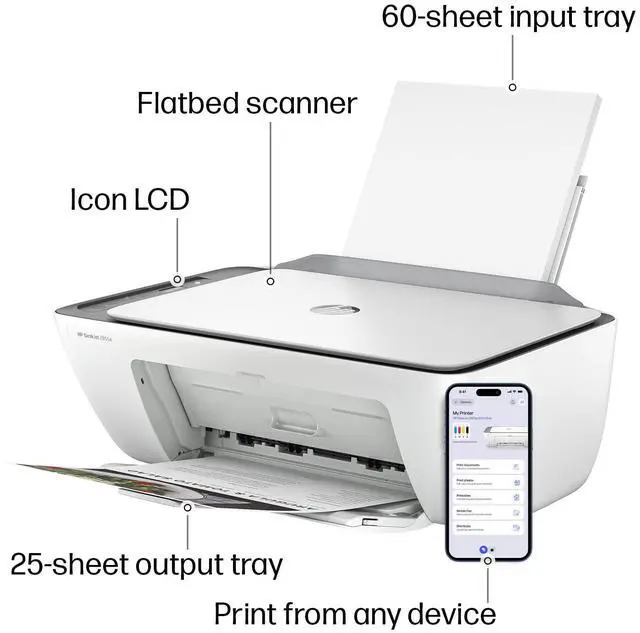 Alt view image 13 of 14 - DeskJet 2855e Wireless All-in-One Color Inkjet Printer, Scanner, Copier, Best-for-home, 3 month Instant Ink trial included. This printer is only 2.4 ghz capable. (588S5A)