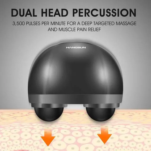 Alt view image 9 of 12 - Handheld Neck Back Massager for Pain Relief Deep Tissue, Electric Double Head Percussion Massage MG460 for Shoulder, Leg, Foot, Muscles, Full Body, Corded, 2.3 lb
