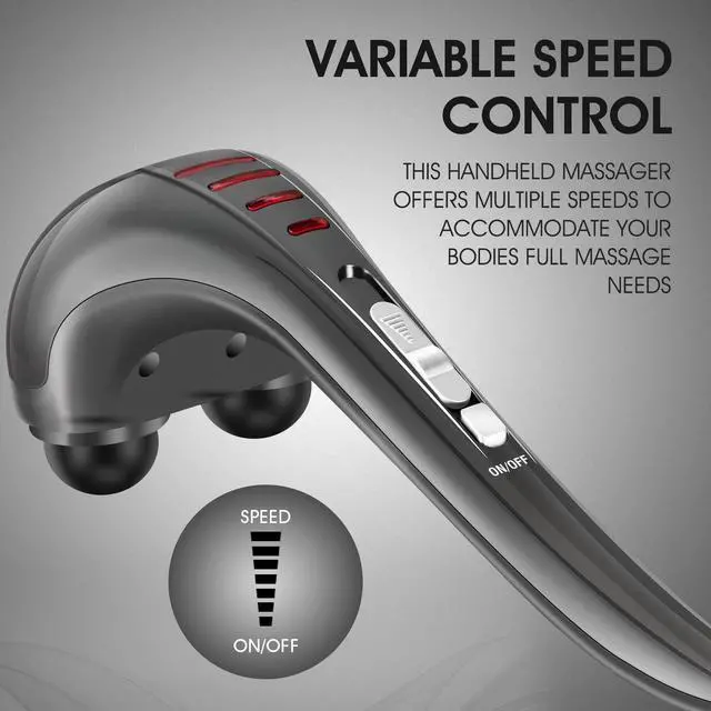 Alt view image 10 of 12 - Handheld Neck Back Massager for Pain Relief Deep Tissue, Electric Double Head Percussion Massage MG460 for Shoulder, Leg, Foot, Muscles, Full Body, Corded, 2.3 lb