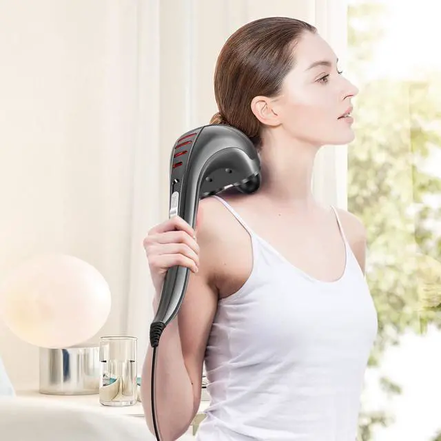 Alt view image 12 of 12 - Handheld Neck Back Massager for Pain Relief Deep Tissue, Electric Double Head Percussion Massage MG460 for Shoulder, Leg, Foot, Muscles, Full Body, Corded, 2.3 lb