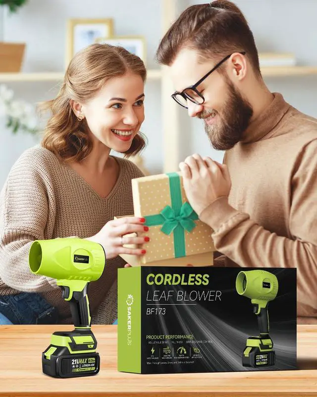 Alt view image 13 of 14 - Cordless Leaf Blower Portable Dust Cleaner Handheld Blowers 2 x 4.0Ah Batteries 180000 RPM Air Duster with Adjustable Speed for Drying Patio Cleaning Green