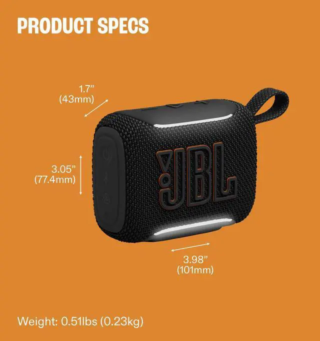 Alt view image 11 of 14 - Go 5 - Ultra-Portable Waterproof & Drop-Proof Speaker with JBL Legendary Sound & Ambient Edge Lighting, AirTouch Instant Stereo Pairing or Link Multiple Compatible Speakers via Auracast (Black)