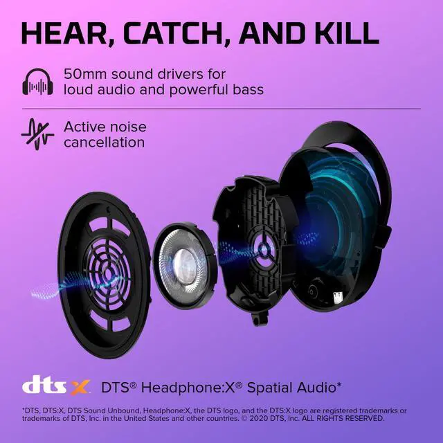 Alt view image 10 of 15 - Cloud Stinger 2 - Wireless Gaming Headset Compatible with PC. Noise-cancelling Swivel-to-mute Microphone, Comfortable Memory Foam, UP to 20 hours of battery life,Black