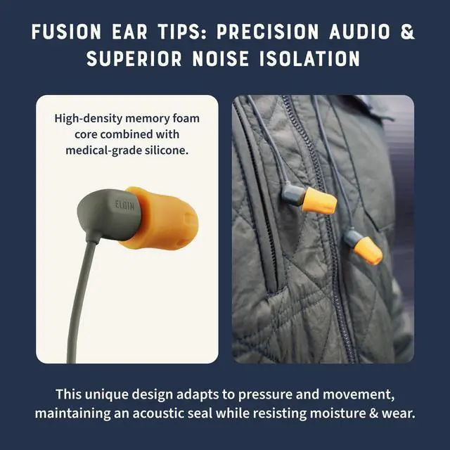 Alt view image 12 of 14 - Discord Gen 3 Bluetooth Earplug Earbuds, OSHA Compliant Wireless in-Ear Headphones, 31dB NRR ANSI Certified Noise Isolation, Dynamic 8mm Driver, USB-C Charging, 14-Hour Playback