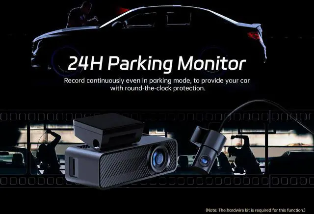 Alt view image 13 of 14 - P1 Duo 4K Dash Cam Front and Rear, 64GB SD Card, 4K+1080P Dual Dash Camera for Cars, Wi-Fi & App Control, 1.5IPS Display Car Camera, Voice Control, Night Vision, 24H Parking Mode, G-Sensor
