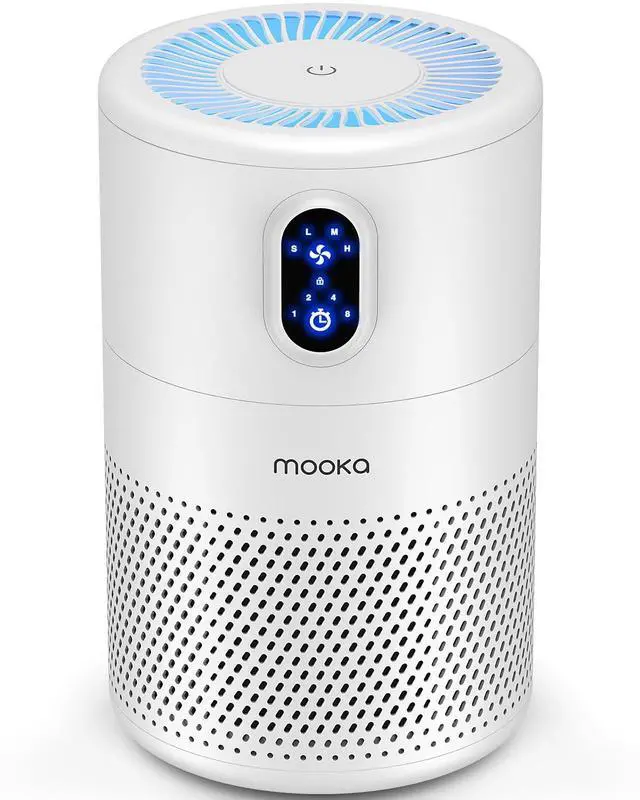 Alt view image 8 of 14 - Air Purifiers for Home Large Room up to 1076ft², H13 True HEPA Air Filter Cleaner, Odor Eliminator, Remove Smoke Dust Pollen Pet Dander, Night Light, B-D02L White