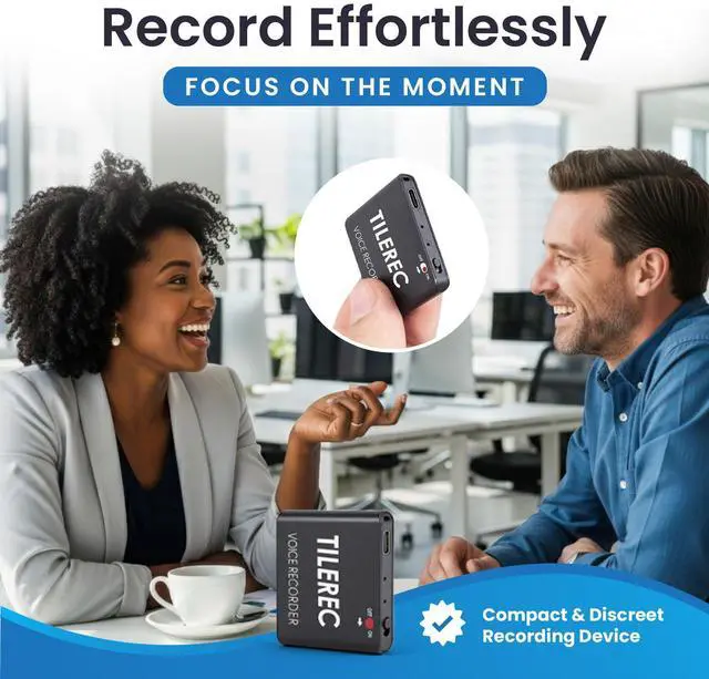 Alt view image 10 of 14 - TileRec Voice Activated Recorder with Playback 64GB Digital Audio Recorder, Metal Case, USB-C & 1100 Hours MP3 Recording Mini Portable Audio Recording Device for Meetings & Interviews
