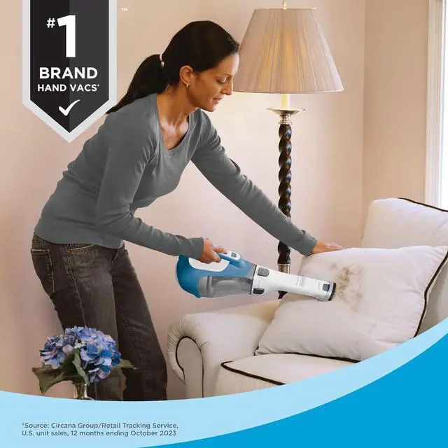 Alt view image 13 of 14 - dustbuster AdvancedClean Handheld Vacuum Cordless, Compact Home and Car Vacuum with Crevice Tool, Rotating Nozzle and Charging Station, Large Dust Bowl (CHV1410L)