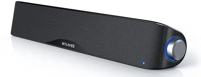Alt view image 8 of 14 - Computer Speakers, Hi-Fi Stereo Computer Sound Bar with Bluetooth & 3.5mm Aux, USB/USB-C Powered for Desktop PC, Laptop & Monitor, Built-in Mic and Headphone Jack