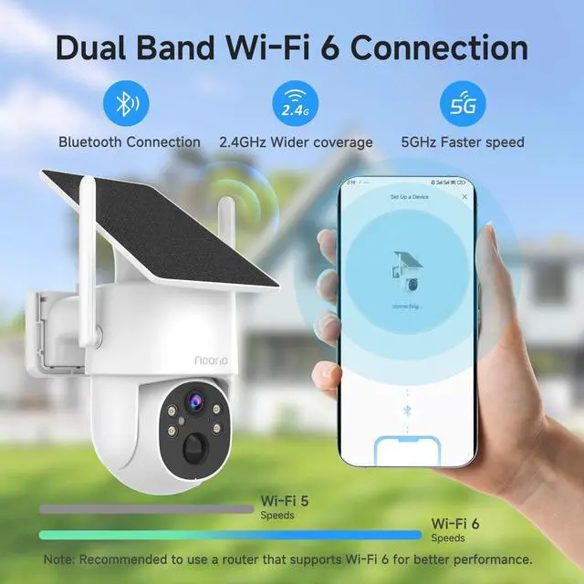 Alt view image 9 of 14 - 2K Solar Security Camera Wireless Outdoor, 360° Pan/Tilt Camera with Dual-Band WiFi 2.4/5G, Fixed Solar Panel, AI Human Detection, Color Night Vision, 4MP, IP65 Weatherproof, 2-Way Audio