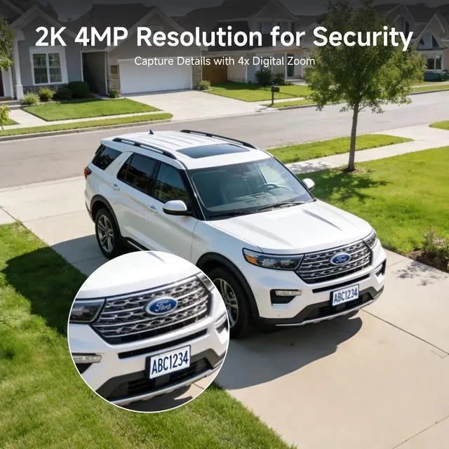 Alt view image 10 of 14 - 2K Solar Security Camera Wireless Outdoor, 360° Pan/Tilt Camera with Dual-Band WiFi 2.4/5G, Fixed Solar Panel, AI Human Detection, Color Night Vision, 4MP, IP65 Weatherproof, 2-Way Audio