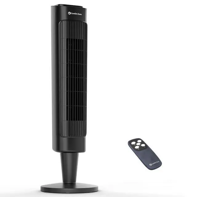 Alt view image 6 of 10 - 36-Inch Oscillating Tower Fan with Remote Control Quiet Cooling Fan for Bedroom and Office, 3 Speeds & 3 Modes (Normal, Natural, Sleep), 12-Hour Timer, Space-Saving Design, Black
