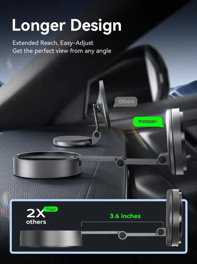 Alt view image 11 of 12 - for Qi2 25W Certified MagSafe Car Mount Charger Lite with Cooling Fan&LED Light, 360° Rotating Fast Wireless Charger & Phone Holder for iPhone 17-12, Galaxy S25-S26 | 30W Adapter Included