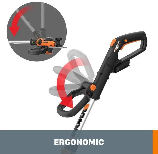 Alt view image 11 of 14 - Cordless String Trimmer & Lawn Edger, 12'' Electric Weed Wacker with 4.63 LBS, 20V Weed Eater with 90° Pivoting Head, Batteries & Charger Not Included, WG163.9