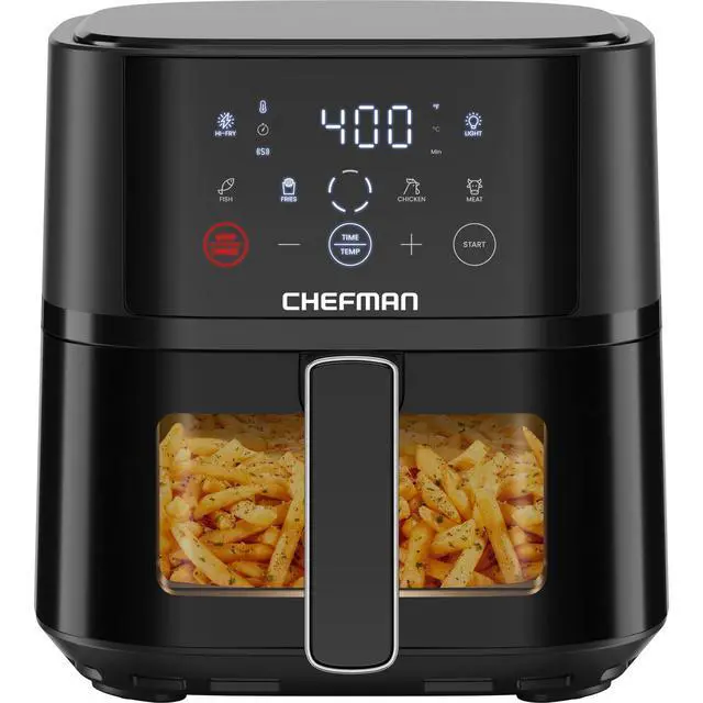 Alt view image 8 of 14 - Air Fryer 4 QT Compact Airfryer for Quick & Easy Meals, Features Hi-Fry Technology for Extra Crisp, Easy-View Window, Touch Controls with 4 Presets, Nonstick & Dishwasher Safe Basket - Black
