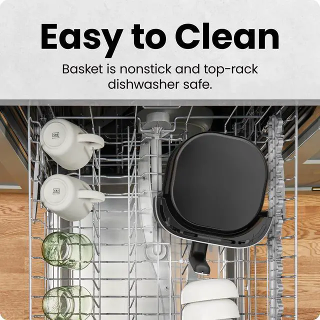 Alt view image 13 of 14 - Air Fryer 4 QT Compact Airfryer for Quick & Easy Meals, Features Hi-Fry Technology for Extra Crisp, Easy-View Window, Touch Controls with 4 Presets, Nonstick & Dishwasher Safe Basket - Black
