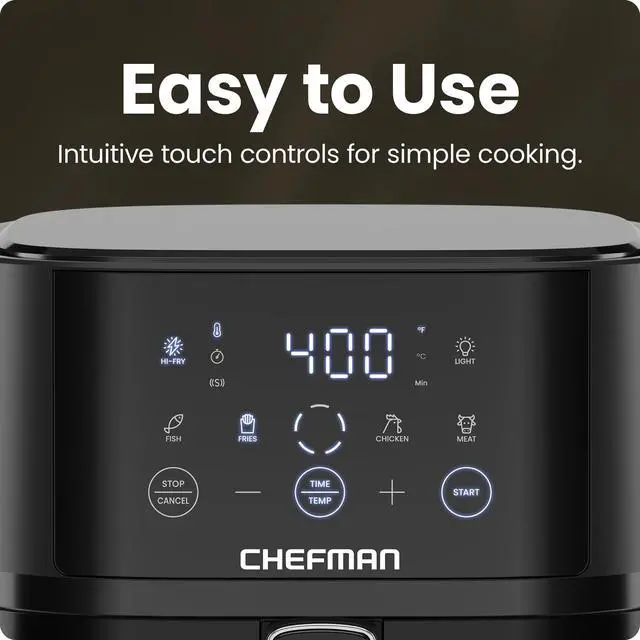 Alt view image 11 of 14 - Air Fryer 4 QT Compact Airfryer for Quick & Easy Meals, Features Hi-Fry Technology for Extra Crisp, Easy-View Window, Touch Controls with 4 Presets, Nonstick & Dishwasher Safe Basket - Black