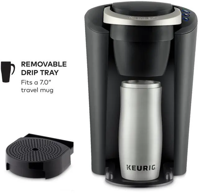 Alt view image 10 of 15 - K-Compact Single-Serve K-Cup Pod Coffee Maker, with 3 Brew Sizes, Smart Start Feature, 36oz Removable Reservoir, Black