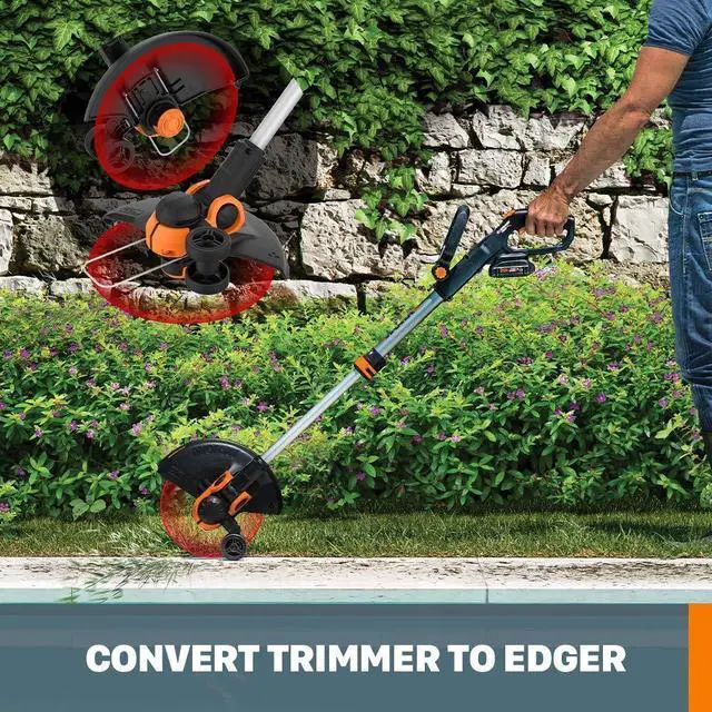 Alt view image 10 of 14 - Cordless String Trimmer & Lawn Edger, 12'' Electric Weed Wacker with 4.63 LBS, 20V Weed Eater with 90° Pivoting Head, Batteries & Charger Not Included, WG163.9