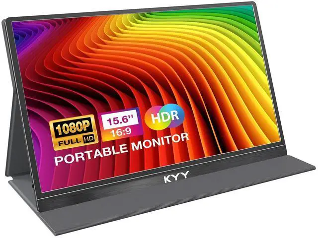 Alt view image 8 of 14 - Portable Monitor 15.6'' FHD 1080P USB C HDMI Gaming Monitor Ultra-Slim IPS Display w/Smart Cover & Speakers, Plug&Play, External Monitor for Laptop PC Phone Mac Xbox PS4