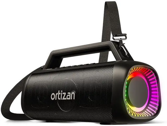 Alt view image 8 of 16 - 80W Speakers Bluetooth Wireless Loud with Bass, 24H Playtime, IPX7 Waterproof, Bluetooth 5.3, TWS Pairing, Large Outdoor Speaker with Lights, Portable for Garage, Camping and Beach - Black