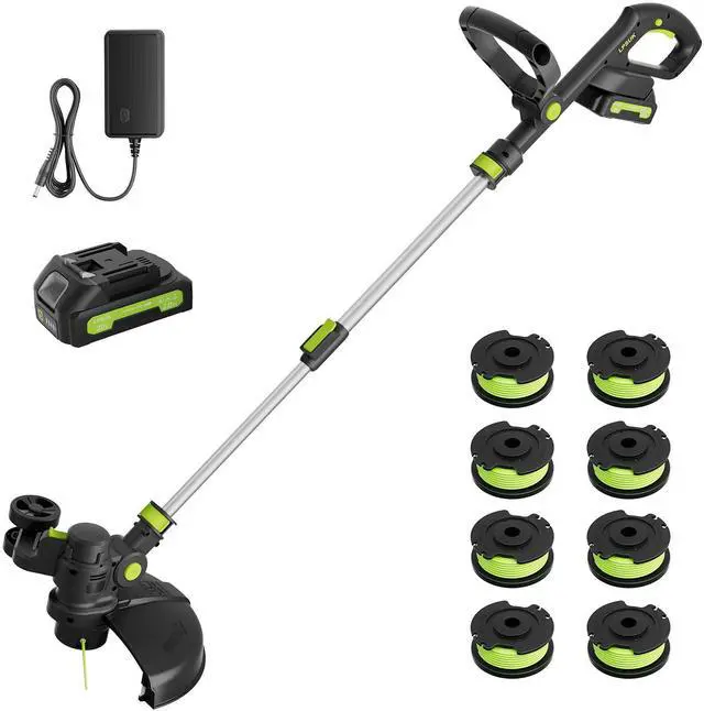 Alt view image 8 of 14 - 20V Cordless String Trimmer, 2.0Ah Battery Powered with Fast Charger, 12'' Grass Cutter with Auto Line Feed, 3-in-1 Electric Lawn Mower Grass Trimmer & Edger Lawn Tool with 8 Lines for Yard, Garden