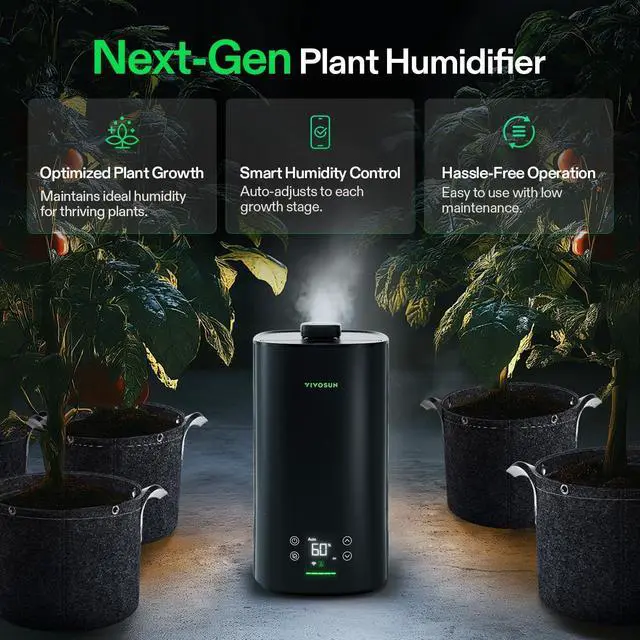 Alt view image 9 of 14 - AeroStream H05 Intelligent Wi-Fi Humidifier, 1.32 Gal / 5 L Humidifier with Temp & Humidity Probe, Smart Remote Control, Designed for Growers