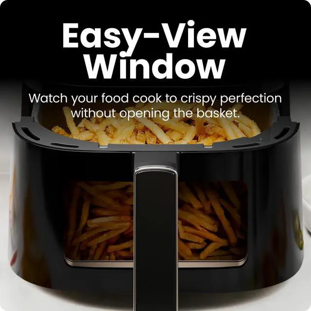 Alt view image 14 of 14 - Air Fryer 4 QT Compact Airfryer for Quick & Easy Meals, Features Hi-Fry Technology for Extra Crisp, Easy-View Window, Touch Controls with 4 Presets, Nonstick & Dishwasher Safe Basket - Black