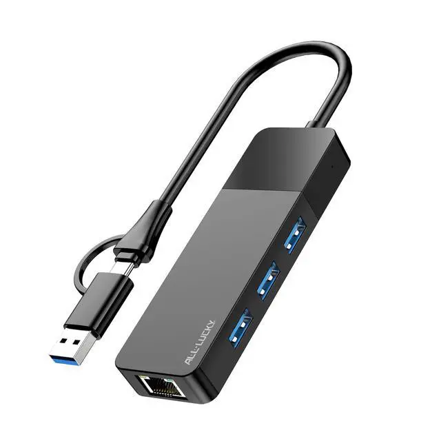 Alt view image 8 of 14 - USB to Ethernet Adapter, 4 in 1 USB C to Ethernet Adapter Hub with 3 x USB 3.0 Port/Gigabit Internet Port, High-Speed Network Hub Compatible for iMac,MacBook ProiPad ProXPS