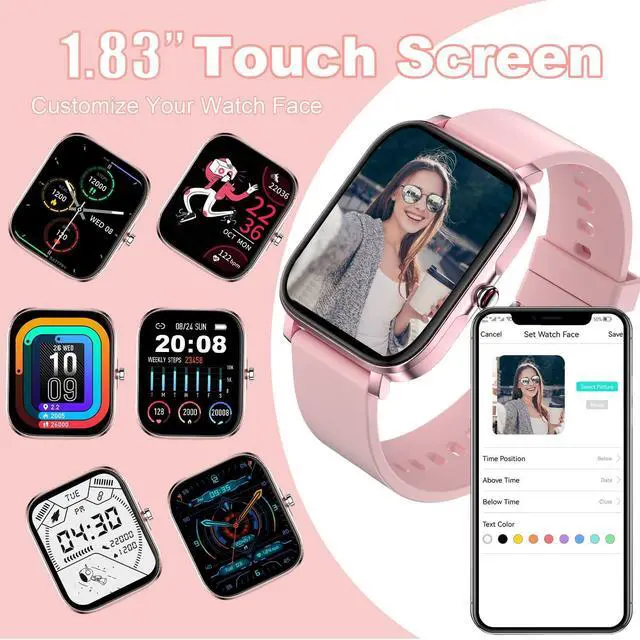 Alt view image 14 of 14 - Smart Watch for Women Fitness Tracker Watch for Android/iOS Phones, Activity Trackers and Smartwatches with Heart Rate/Sleep Monitor, Step Counter, Waterproof Smart Watches