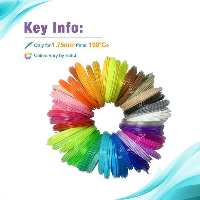 Alt view image 10 of 13 - 3D Pen Print Filament - 20 Bundle PLA Refills for 3D Printing - Ideal for Art, Crafts, Doodler to Create - is Great Birthday and Christmas Gifts for Kids