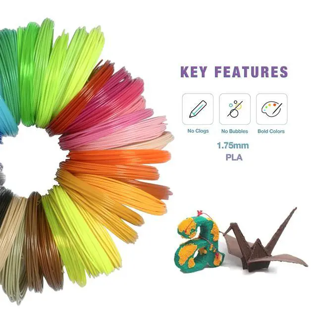 Alt view image 12 of 13 - 3D Pen Print Filament - 20 Bundle PLA Refills for 3D Printing - Ideal for Art, Crafts, Doodler to Create - is Great Birthday and Christmas Gifts for Kids