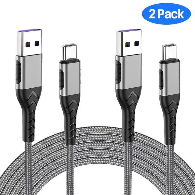 Alt view image 8 of 12 - USB C Cable, Upgarded 2Pack 10ft Fast USB Type C Charging Cable for Android/Phone/Pad/Laptop, Type C Charger Braided USB Cable Compatible withi Phone 17/16/15/Pro/Plus/Max/Sam.Sung-Silver