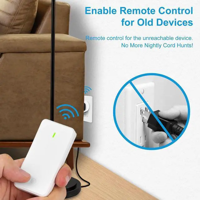 Alt view image 11 of 14 - Remote Switch Outlet,Remote Control Outlet Plug with Switch,Wireless On/Off Light Switches Wall Mounted,15A/1500W,TUV List,No Wiring Needed,500ft RF Range,for Lamp,Fans,Household Appliances