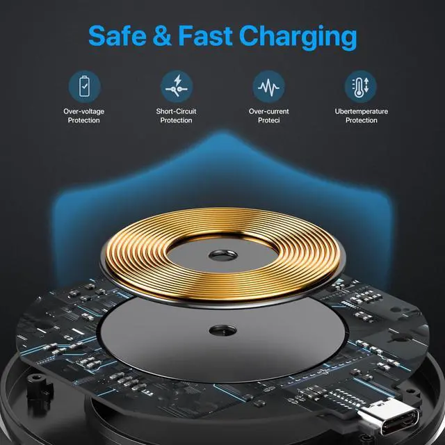 Alt view image 12 of 14 - Wireless Charger 30W, 30W Fast Wireless Charging Pad For iPhone 15 14 13 12 11 X 8, Samsung Wireless Charger For Galaxy S24/S23/S22/S21/S20/S10/S9/S8/Note20/10/9/8, Air Pods/Galaxy Buds, Pixel/LG G8 7
