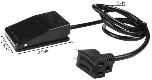 Alt view image 9 of 14 - Foot Switch, Foot Operated Pedal Controller Power Switch Woodworking Machine Control, 5-ft Cable with Piggyback Plug, Deadman Style
