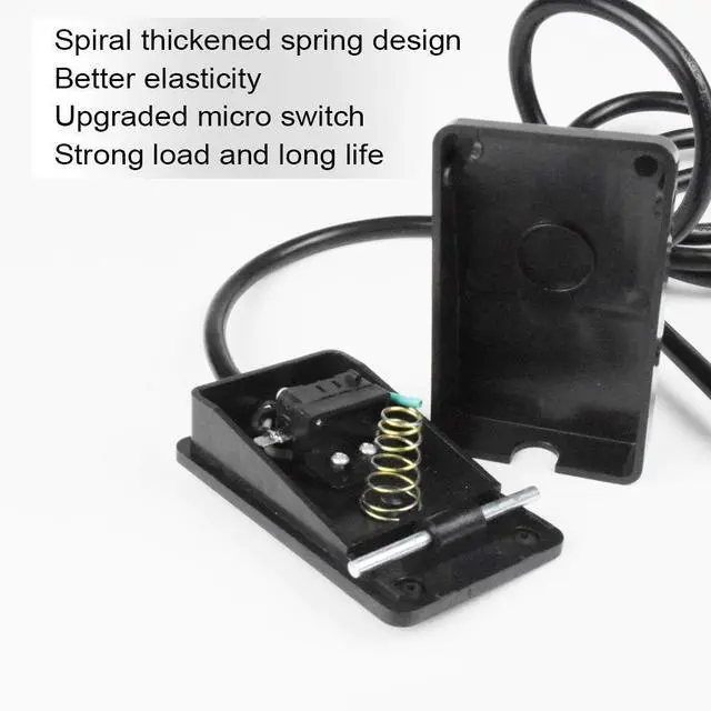 Alt view image 11 of 14 - Foot Switch, Foot Operated Pedal Controller Power Switch Woodworking Machine Control, 5-ft Cable with Piggyback Plug, Deadman Style