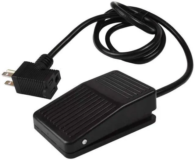 Alt view image 8 of 14 - Foot Switch, Foot Operated Pedal Controller Power Switch Woodworking Machine Control, 5-ft Cable with Piggyback Plug, Deadman Style