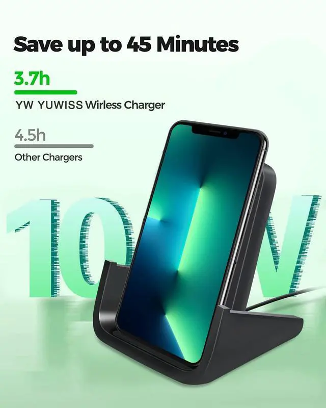 Alt view image 9 of 14 - Wireless Charger Wireless Charging Stand Cordless Charger 10/7.5/5W Compatible with iPhone 14 13 12/12 /11Pro Max/XR/XS Max/XS/X/8/8Plus Galaxy S22/S21/S9/S9+/S8/S8+ Note