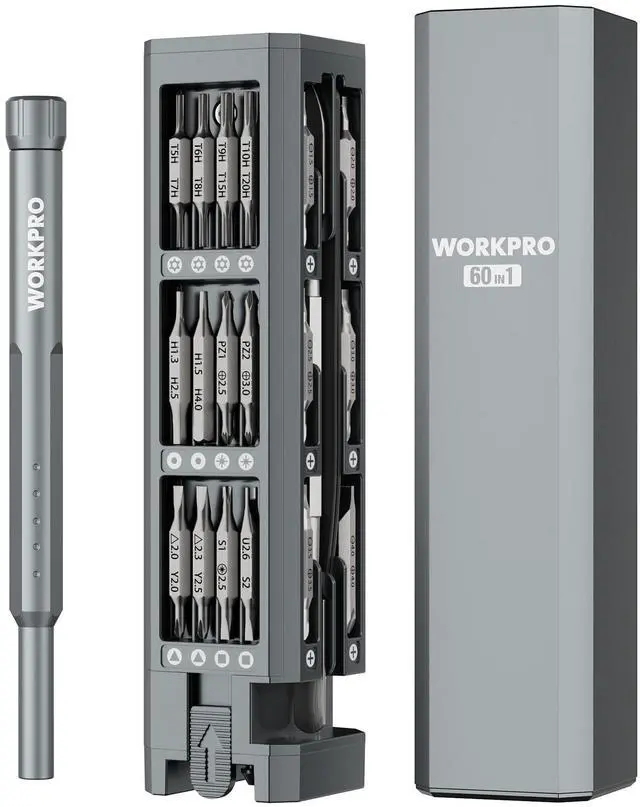 Alt view image 8 of 14 - 60-in-1 Precision Screwdriver Set with Pop-up Magnetic Case, Well-organized CRV Small Screwdrivers, 360°Spin Mini Screw Driver Kit for Electronics, Phone, Computer, PC, Watch, Eyeglass